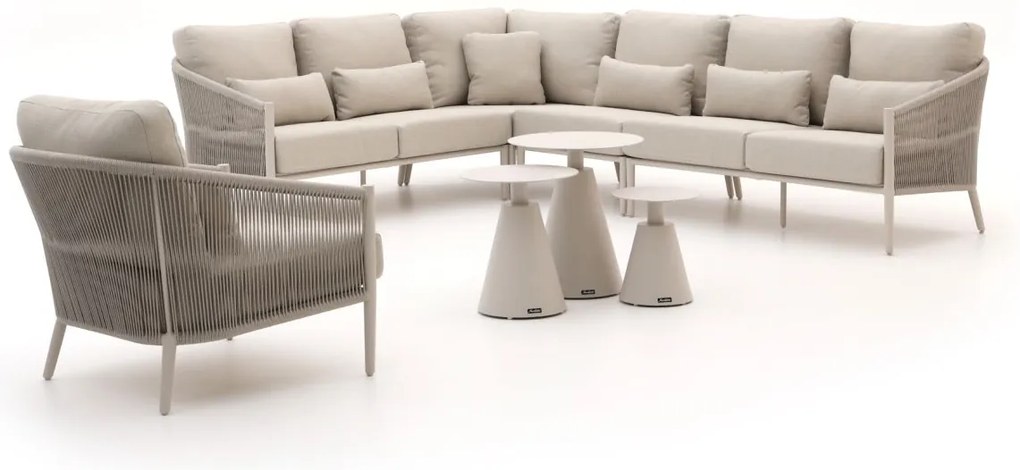 + 10% kassakorting | Hoek loungeset Bellagio  | 7 personen | Loungeset Beige | Hoekbank Aluminium | 313x237.5cm | Kees Smit Tuinmeubelen