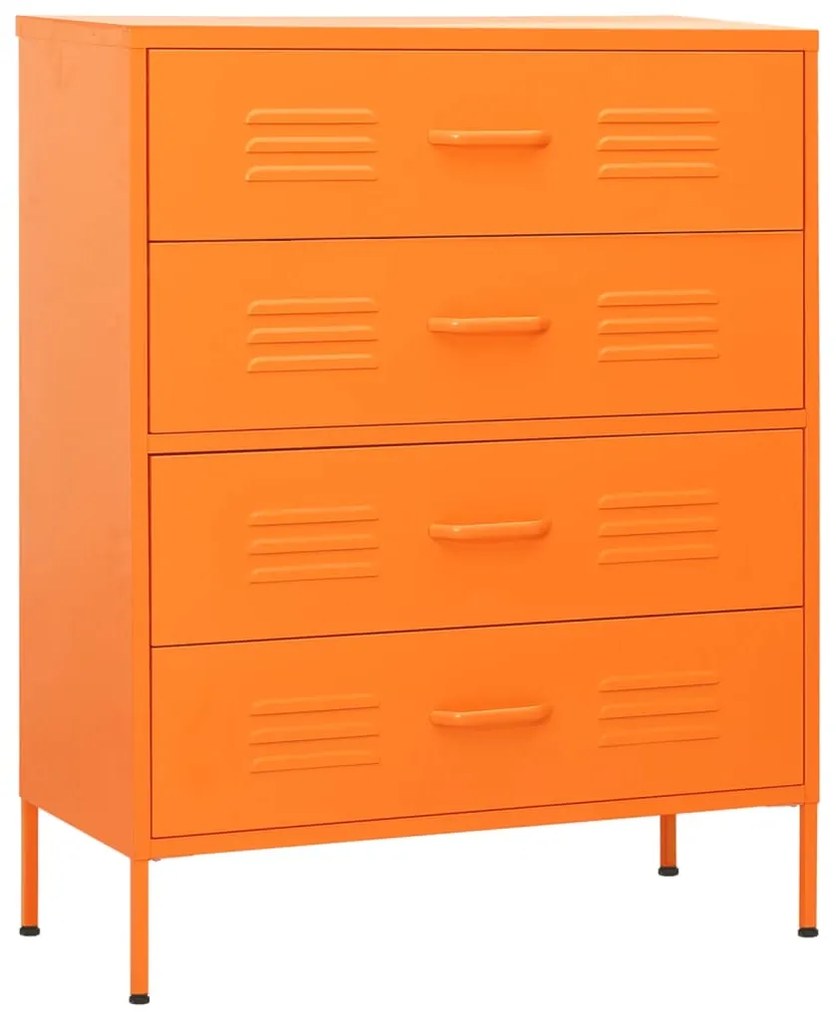 vidaXL Ladekast 80x35x101,5 cm staal oranje