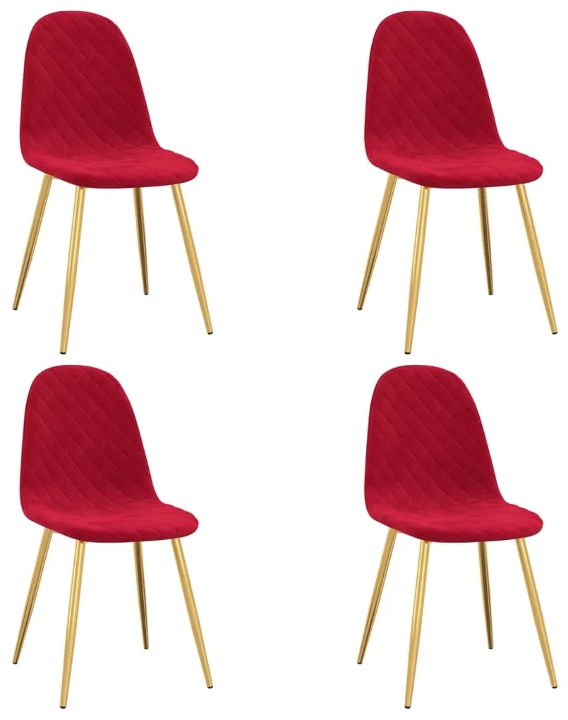 vidaXL Eetkamerstoelen 4 st fluweel wijnrood