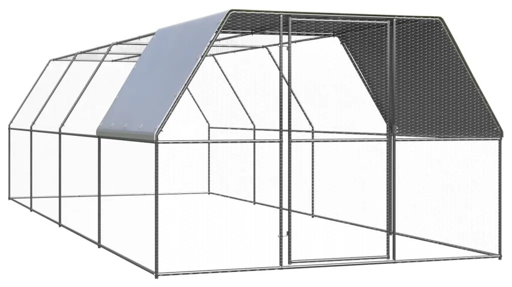 vidaXL Kippenhok 3x8x2 m gegalvaniseerd staal