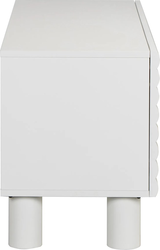 Tv-meubel Met Strepen Mat Wit 120 Cm - 120x40x55cm.
