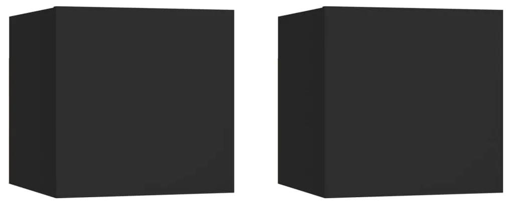 vidaXL Nachtkastjes 2 st 30,5x30x30 cm spaanplaat zwart