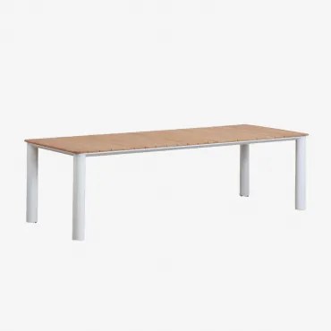 Tuin Tafel Rechthoekig Van Aluminium En Teakhout Sirka Licht Teakhout & 260 X 100 Cm - Sklum