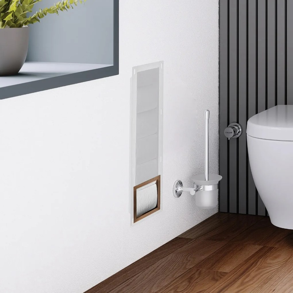 Sanigoods Rio inbouw reserve rolhouder koper