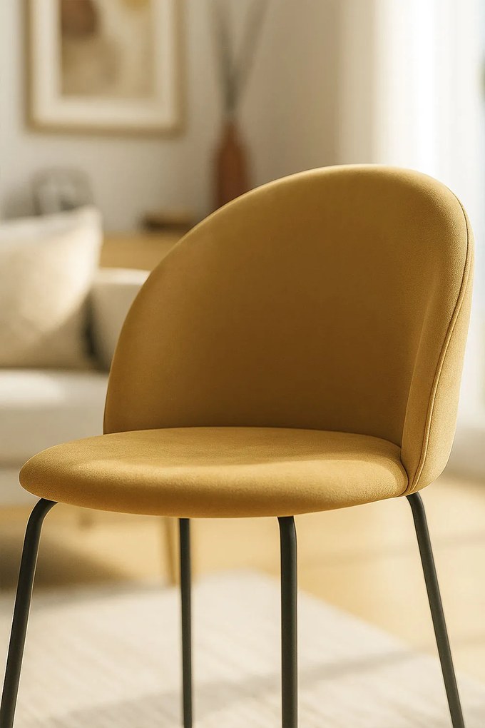 Set 4 Black Dalnia Fluwelen Stoelen