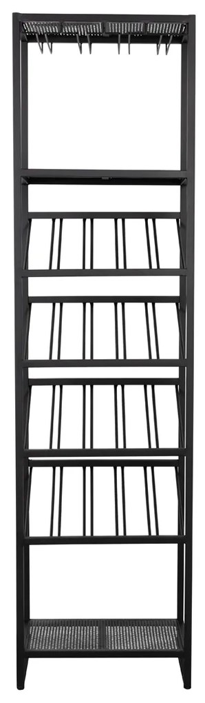 Zuiver Cantor S Zwart Metalen Wijnrek - 45x35x180cm.
