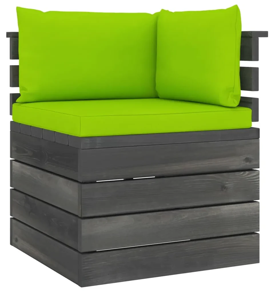 vidaXL Tuinhoekbank met kussens pallet grenenhout
