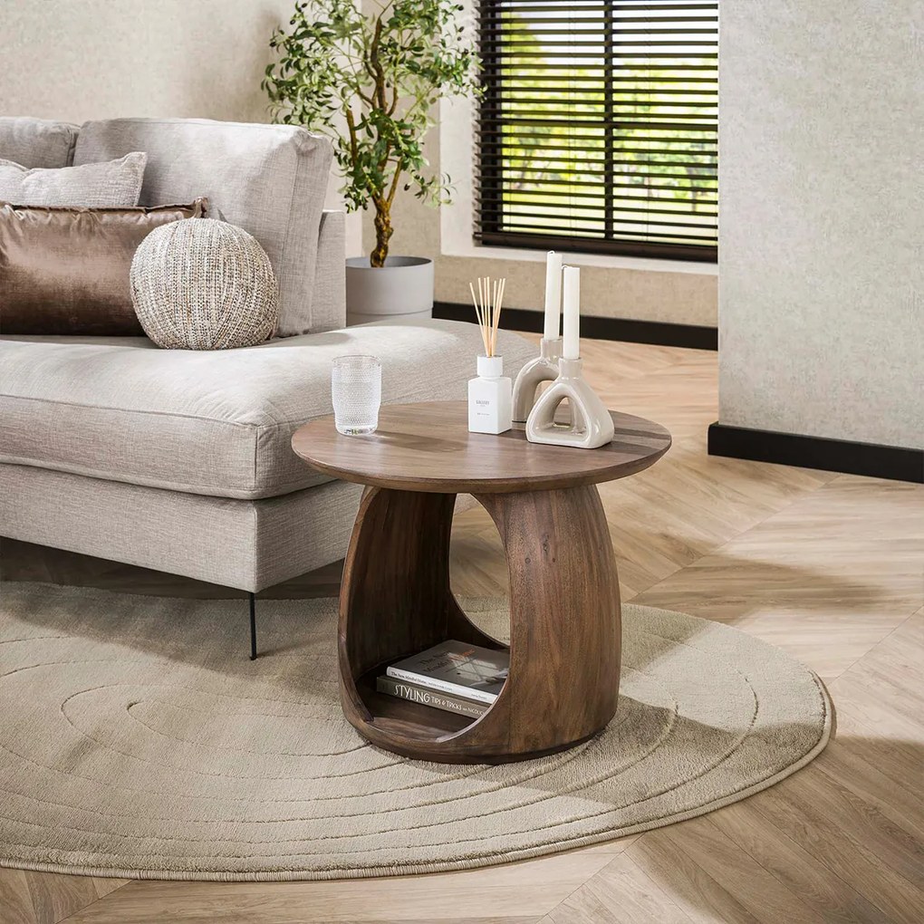Houten Salontafel Open Design - 60 X 60cm.