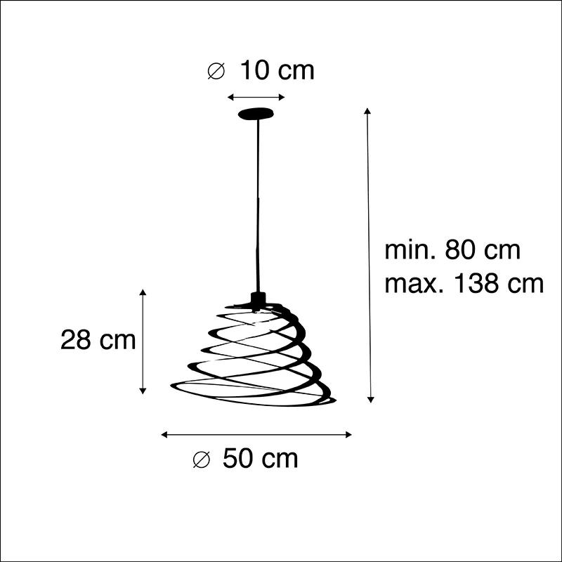 Eettafel / Eetkamer Design hanglamp met spiraal kap 50 cm - Scroll Design, Modern E27 rond Binnenverlichting Lamp
