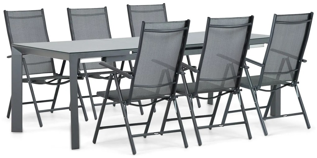 Tuinset 4 personen 180 cm Aluminium/textileen Grijs Domani Furniture Carino/Alicante