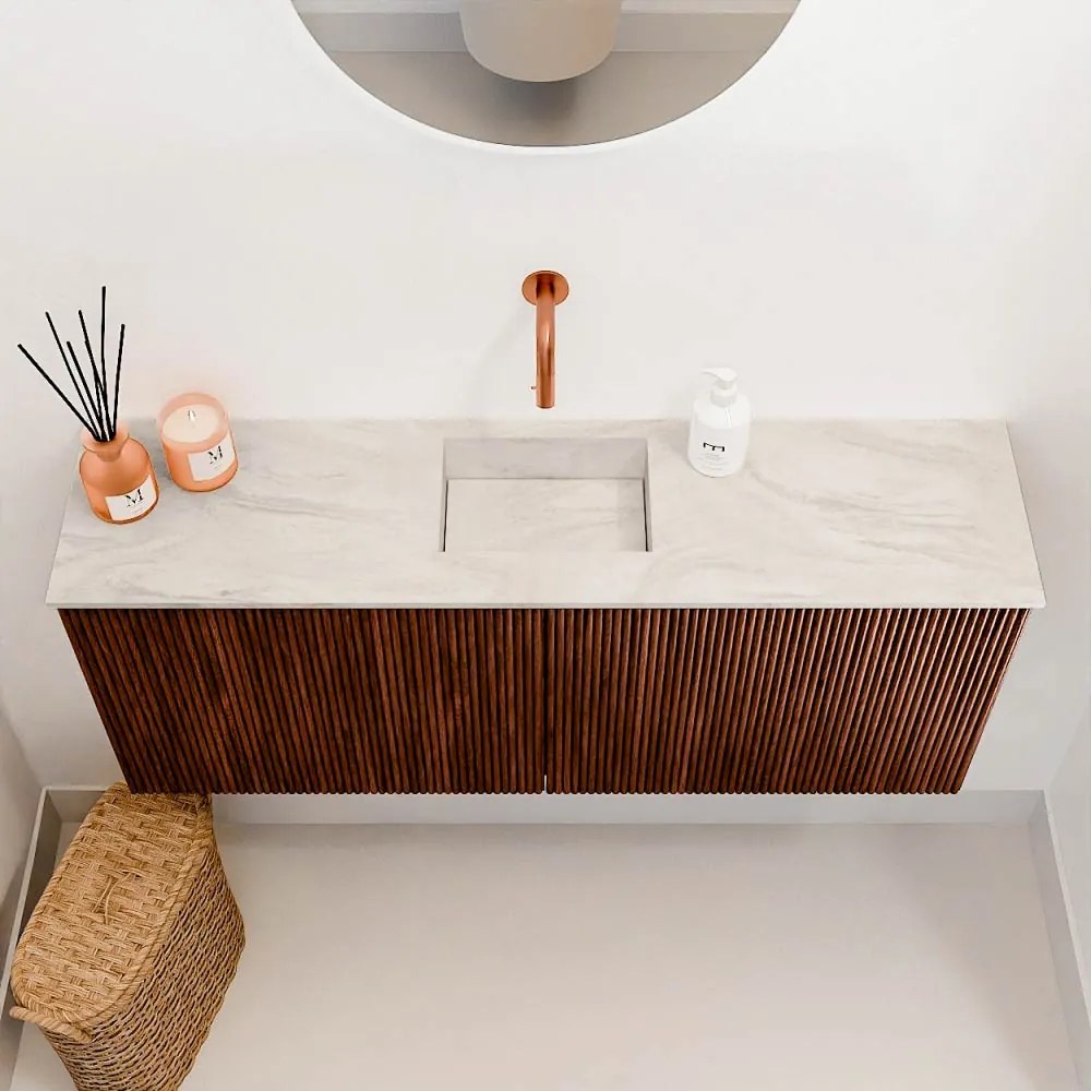 Mondiaz Joya DLux 100cm toiletmeubel ruby met wastafel faye midden zonder kraangat ostra