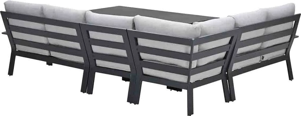 Garden Impressions Camilo lounge dining set 6-delig links – donker grijs - Valley sand