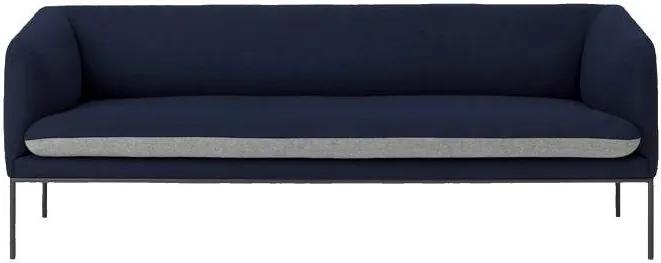 Ferm Living Turn Sofa bank Wool 3-zits blauw met lichtgrijs zitkussen