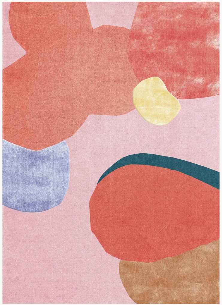 Handgeweven langpolig wollen vloerkleed Secret Garden