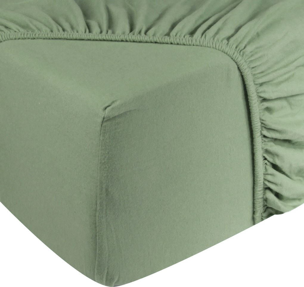 Hoeslaken Jersey – 100% katoen – 180×200 – oud groen