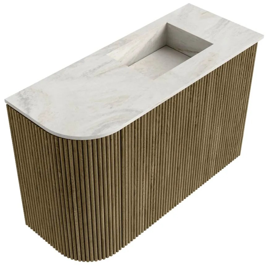 Mondiaz Joya DLux 60cm toiletmeubel ronding links dusk met wastafel faye rechts zonder kraangat ostra