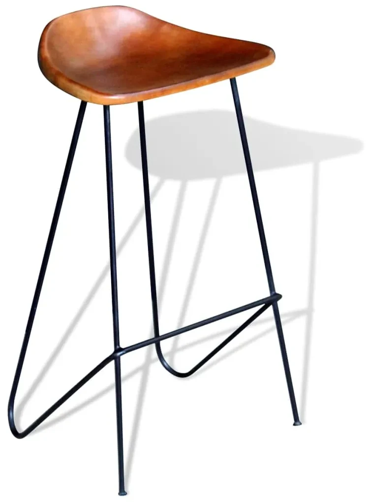vidaXL Barstoelen 6 st echt leer bruin