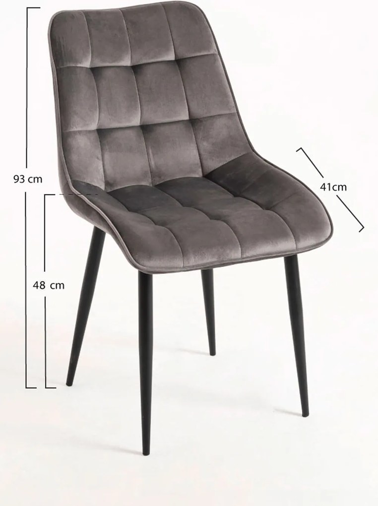 Set 4 Cade Fluwelen Stoelen