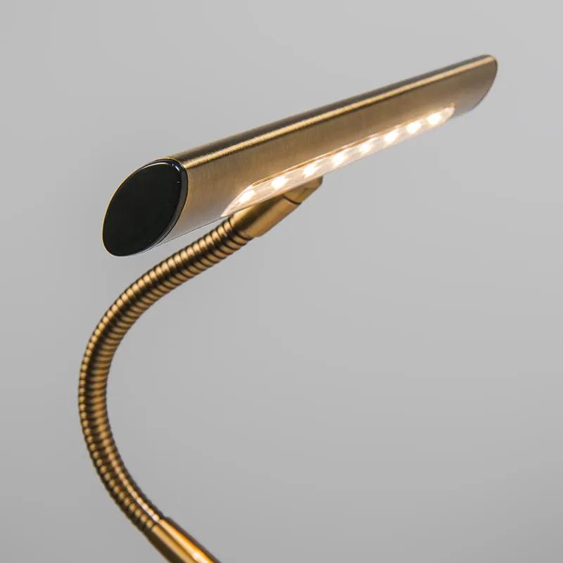 Art Deco tafellamp met dimmer brons incl. LED - Tableau Design, Industriele / Industrie / Industrial, Modern Binnenverlichting Lamp