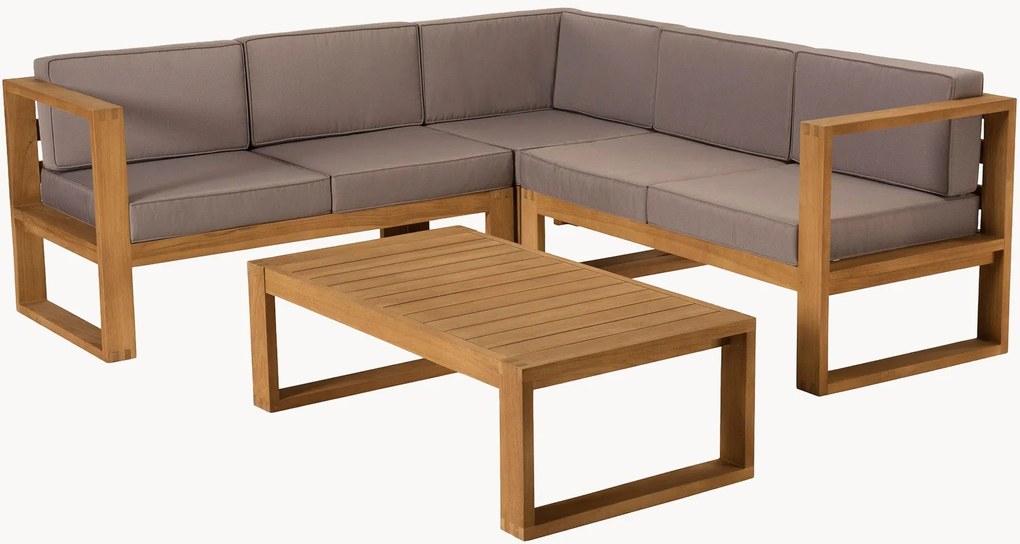Tuin loungeset Kim van teakhout, 2-delig