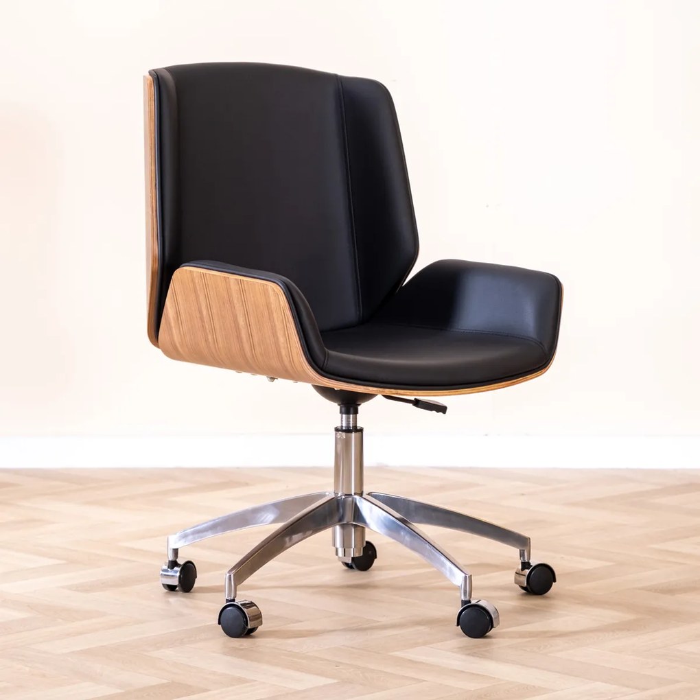 Design Bureaustoel Gebogen Hout