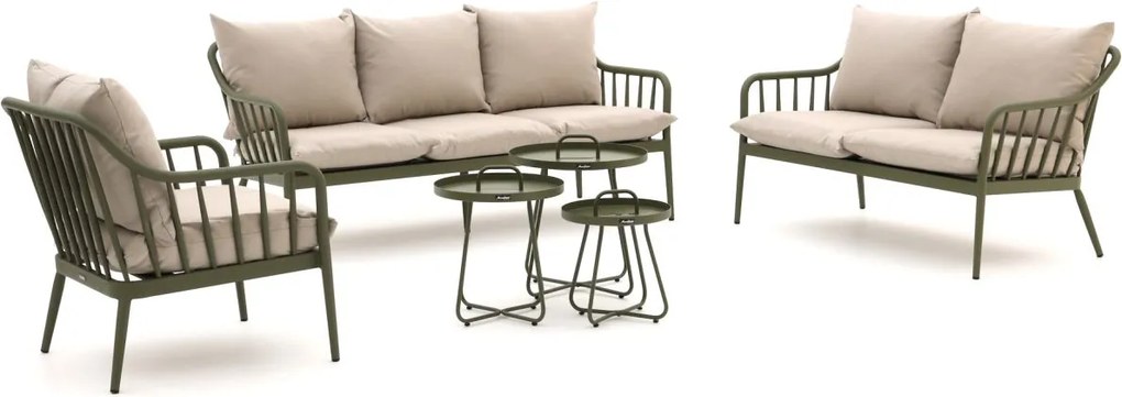Stoel-bank loungeset Manifesto | 6 personen | Loungeset Groen | Aluminium | Kees Smit Tuinmeubelen