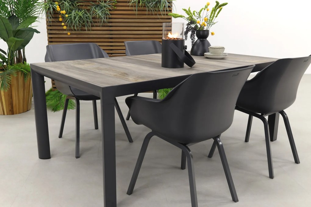 Hartman Sophie Xerix/Kings 4-persoons dining tuinset 180x100 cm. - Antraciet