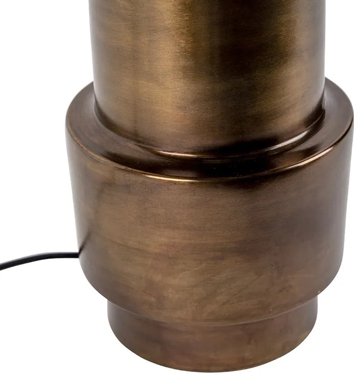 Art deco tafellamp brons velours kap groen met goud 50 cm - Bruut