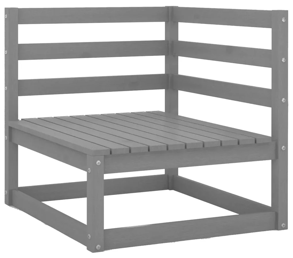 vidaXL Tuinhoekbank 2 st massief grenenhout grijs