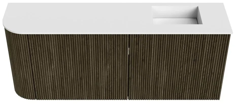 Mondiaz Joya 100cm toiletmeubel ronding links shadow met wastafel faye rechts 1 kraangat talc