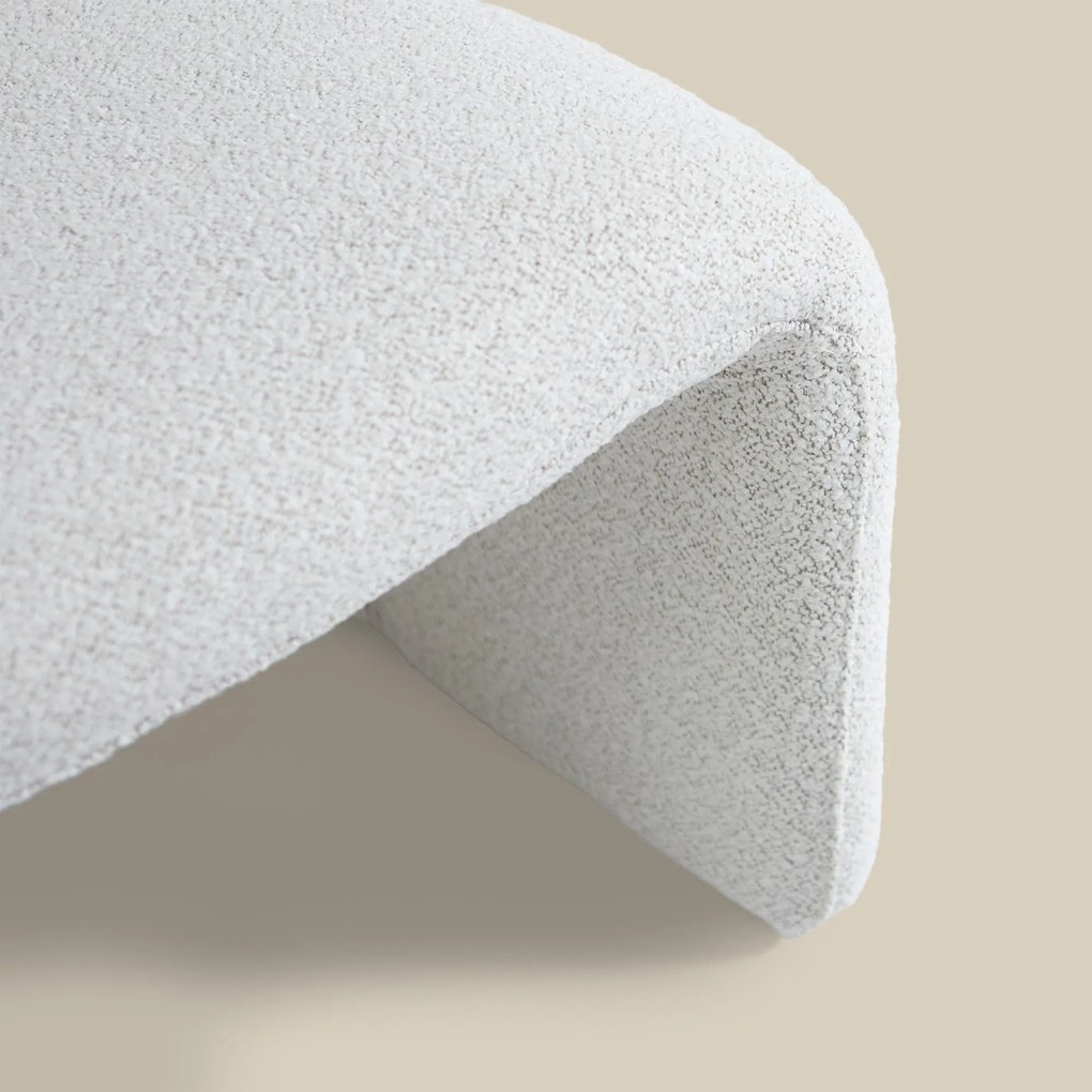 Gebogen Fauteuil Creme Stof