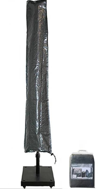 Basic zweefparasolhoes met stok en rits 230 cm.beschermhoes parasol / afdekhoes parasol met rits en stok zwart