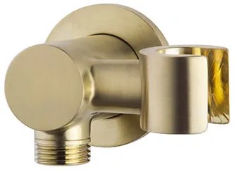 Mueller Gold inbouw regendouche rond met 20cm hoofddouche en muurarm 35cm messing geborsteld