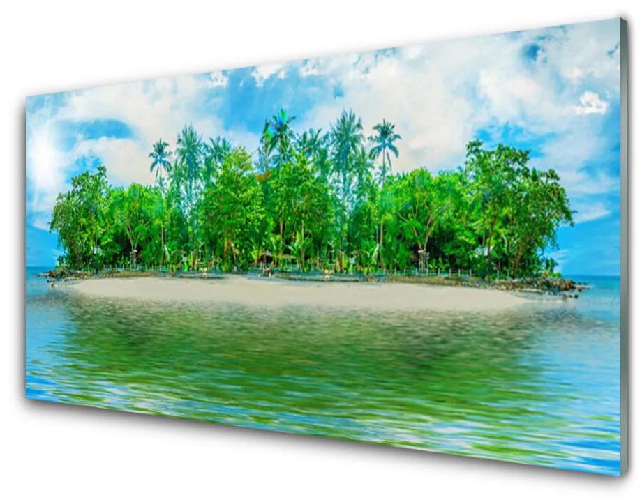 Glas foto Sea island landscape 100x50 cm