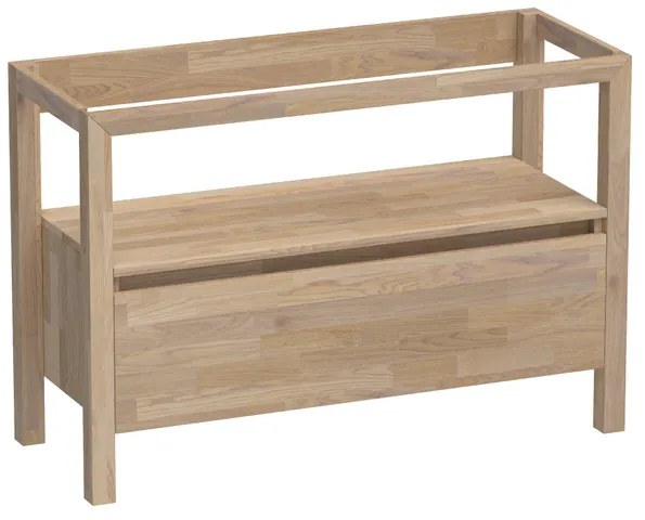 BRAUER Staand Wastafelonderkast - 120x46x80cm - 1 greeploos lade - uitsparing - hout - grey oak 10064