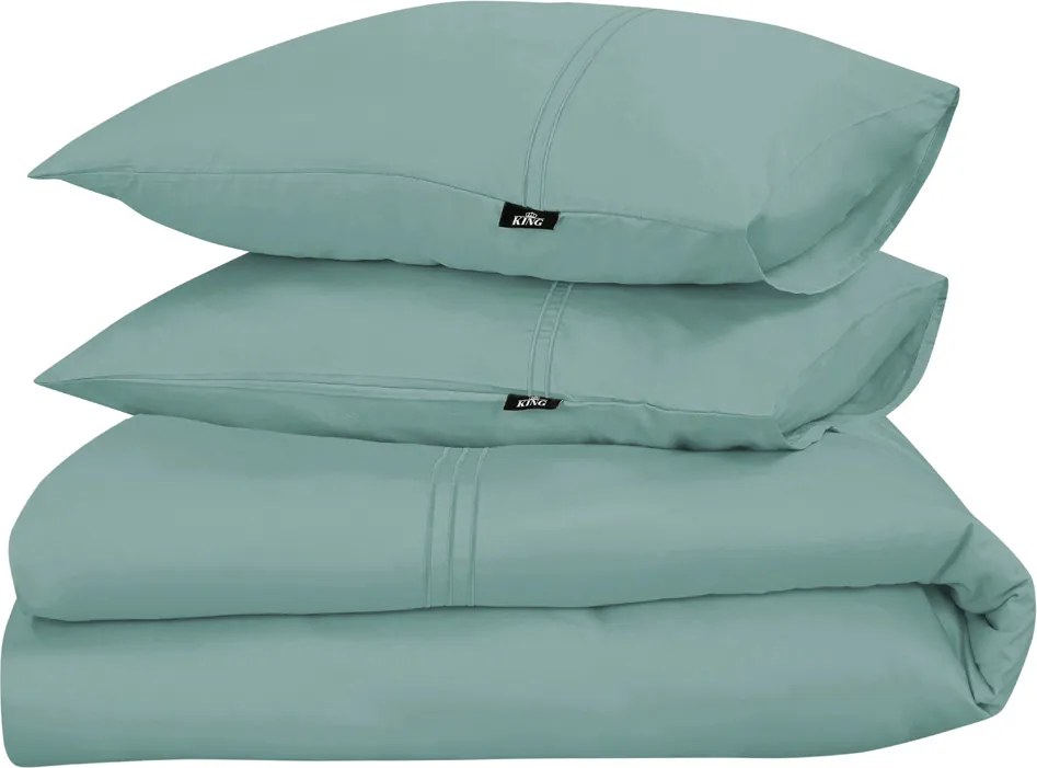 Dekbedovertrek King– 100% katoensatijn – 140×200/220 – jade