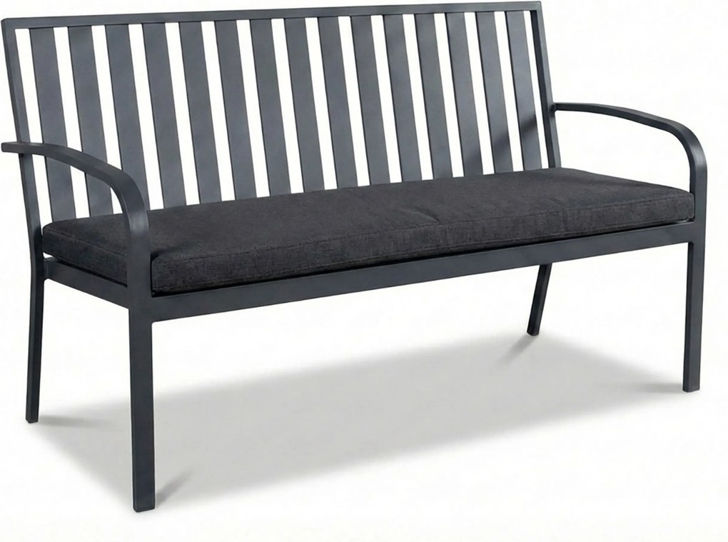 Milan Alu -seater Bench Grey Aluminium Grijs