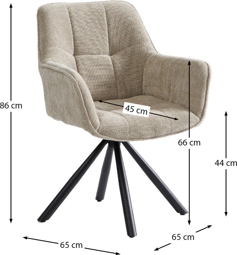 Beige Eetkamerstoel Met Stiksels