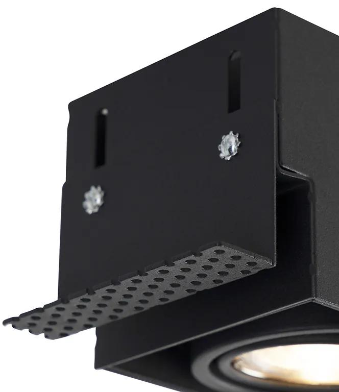 Moderne smart inbouwspot zwart trimless incl. 3 GU10 Wifi - Oneon 3 Design, Industriele / Industrie / Industrial, Modern GU10 Binnenverlichting Lamp