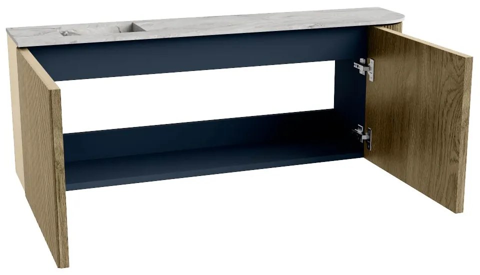 Mondiaz Joya DLux 110cm toiletmeubel ronding rechts dusk met wastafel faye links 1 kraangat glace