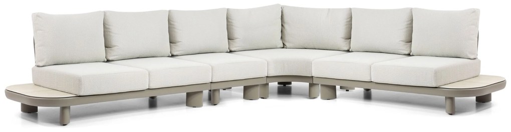 Hoek loungeset 6 personen Aluminium/Rope /Ceramic stone Taupe  Santika Furniture Santika