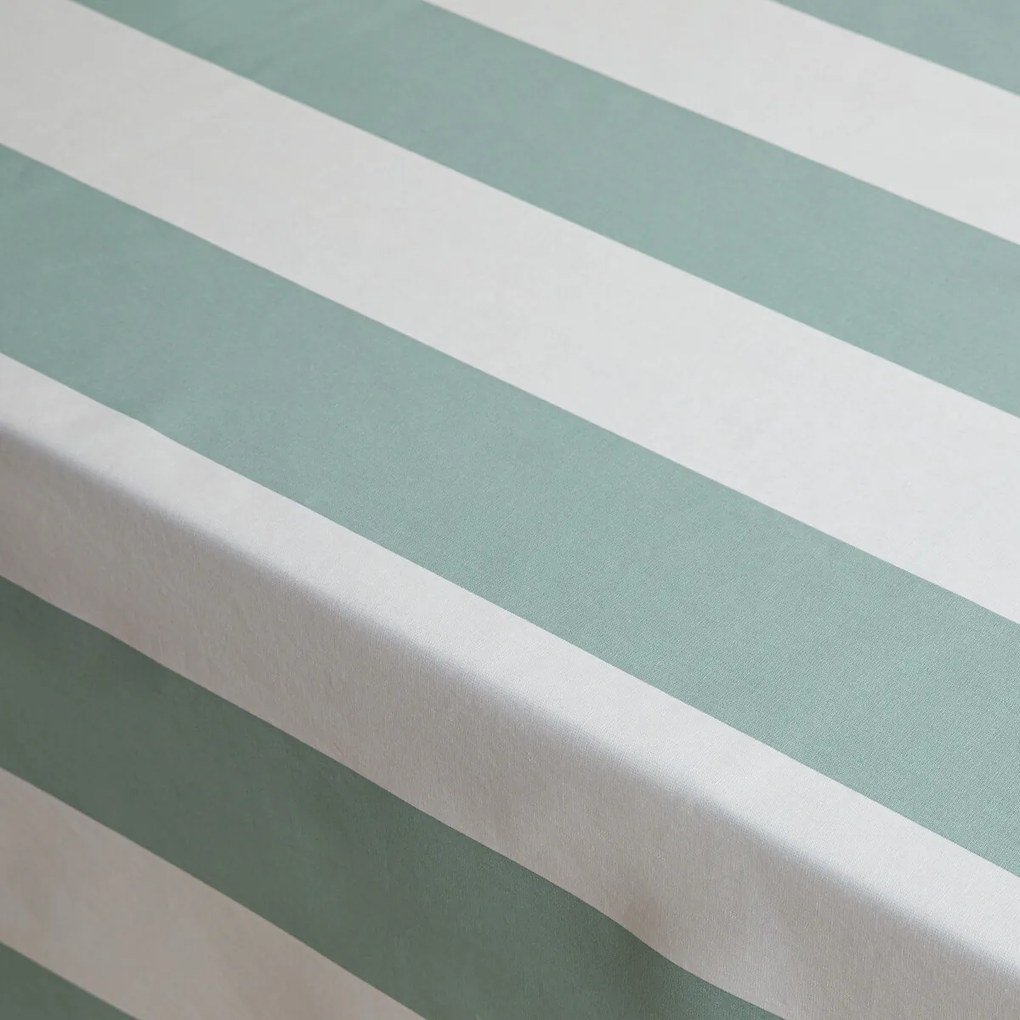 Gestreept tafelkleed in gecoat katoen, Hendaye
