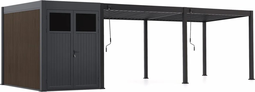Cedrino Pergola 600x300x255cm incl. Berging 300x200cm | Kees Smit Tuinmeubelen