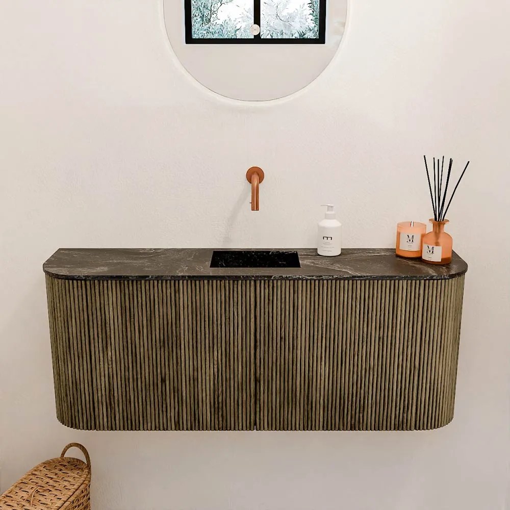 Mondiaz Joya DLux 105cm toiletmeubel ronding links/rechts dusk met wastafel faye midden zonder kraangat lava