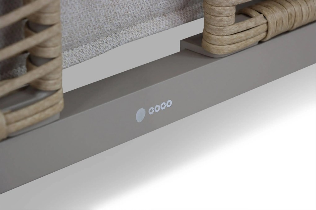 Stoel en Bank Loungeset 4 personen Wicker/Aluminium/Aluminium/wicker Taupe Coco Ibiza