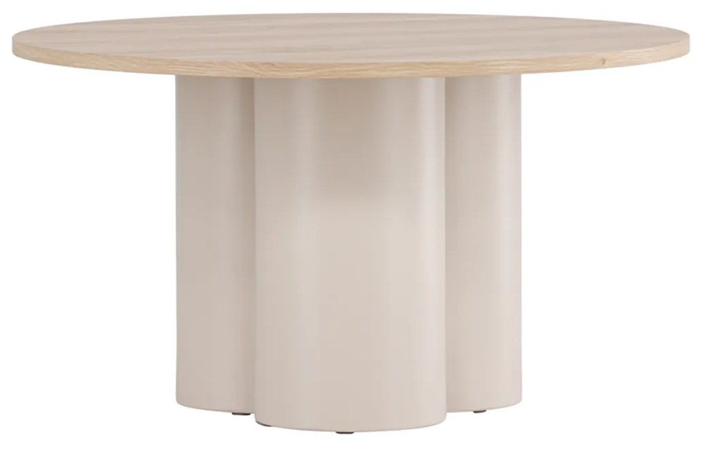 Salontafel Met Cilindervormige Poten Whitewash - 80 X 80cm.