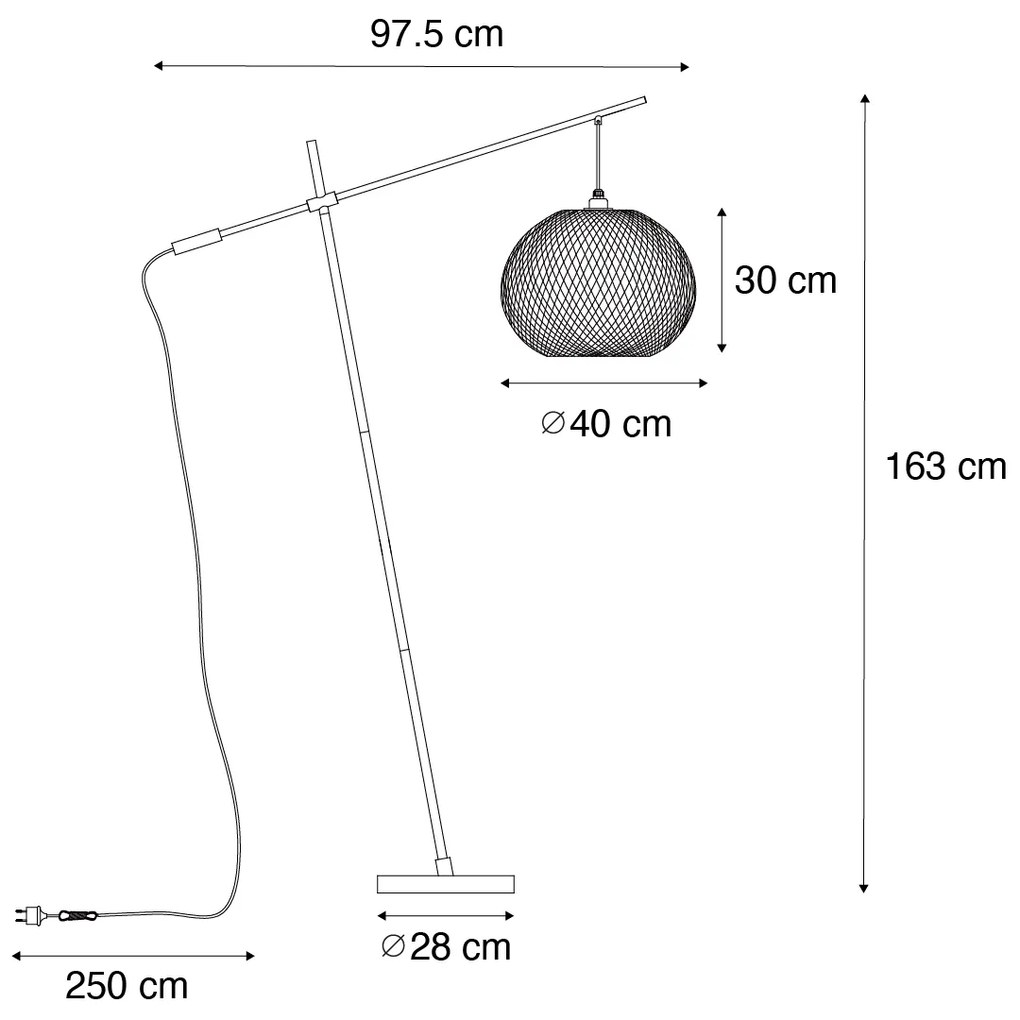 Oosterse buiten vloerlamp bamboe IP44 - Rafael