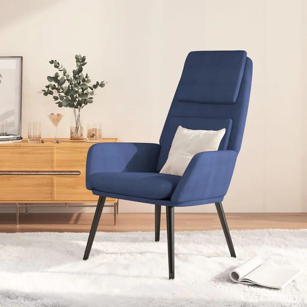 vidaXL Relaxstoel stof blauw