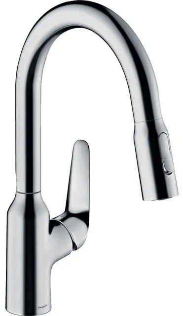 Hansgrohe Focus m42 1-gr keukenmkr 180 m/uittrekbare vuistdche chroom 71862000