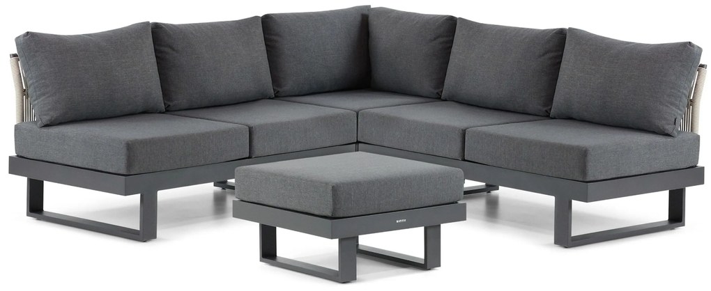 Hoek loungeset 5 personen Aluminium Grijs Lifestyle Garden Furniture Lorenzo
